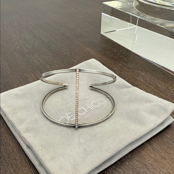 Zoe Chicco Oxidized Silver, Rose Gold, Diamond Cuff Bracelet - Picture 2 of 7